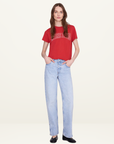 Anine Bing Shelly Tee in Tango Red