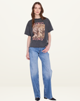 Anine Bing Cade Tee in Tiger Bing Washed Black