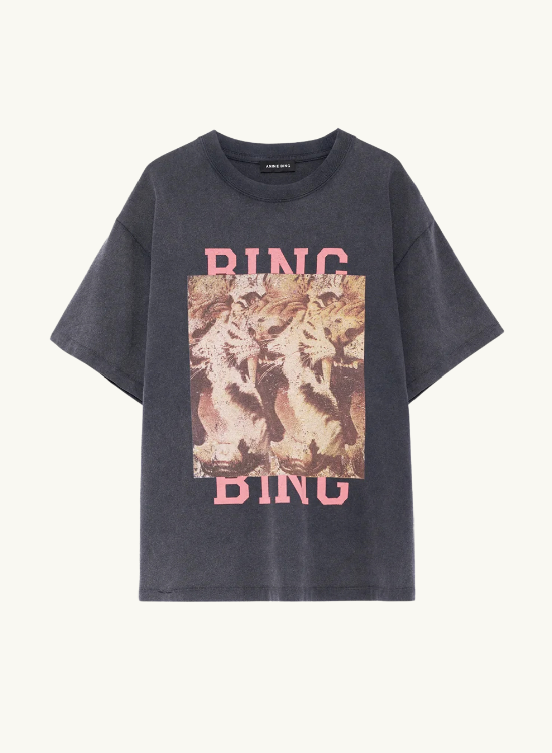 Anine Bing Cade Tee in Tiger Bing Washed Black