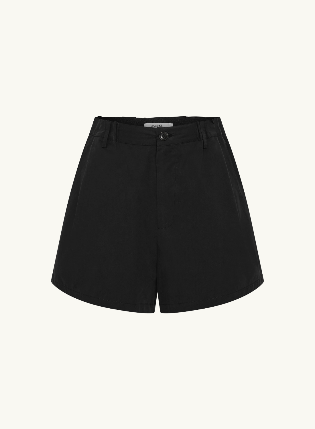 Bassike Crushed Cotton Elastic Shorts in Black