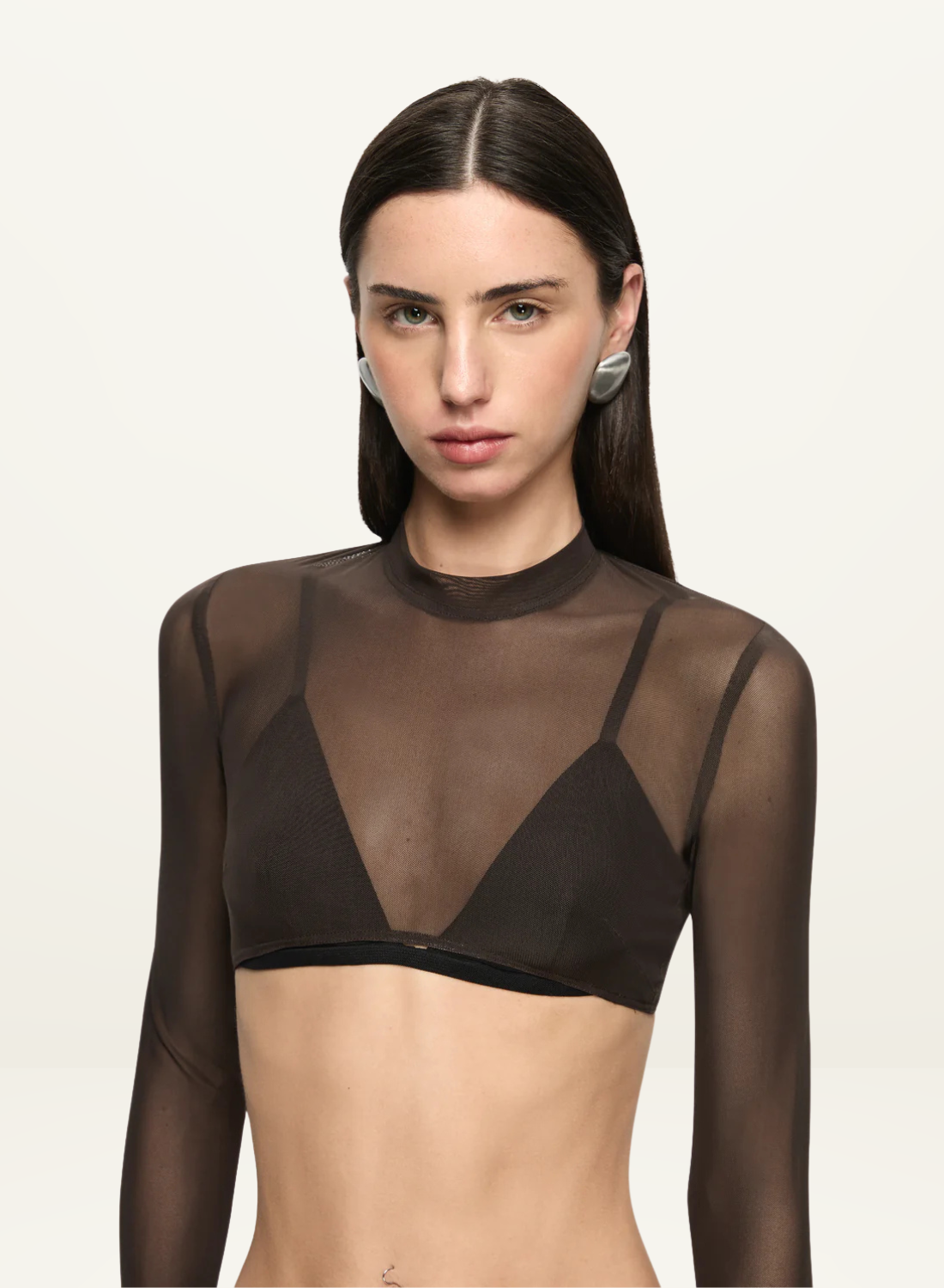 Bec + Bridge Alyna Layered Crop in Bitter Chocolate