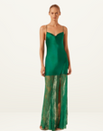 Elle Silk Lace Cowl Maxi Dress EMERALD GREEN Shona Joy-Shona Joy-Frolic Girls