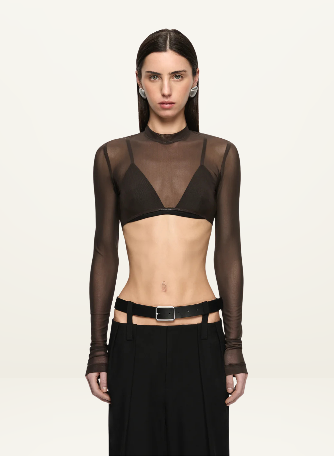 Bec + Bridge Alyna Layered Crop in Bitter Chocolate