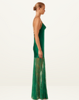 Elle Silk Lace Cowl Maxi Dress EMERALD GREEN Shona Joy-Shona Joy-Frolic Girls