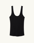 Silk Laundry Jersey Modal Scoop Neck Tank in BLACK