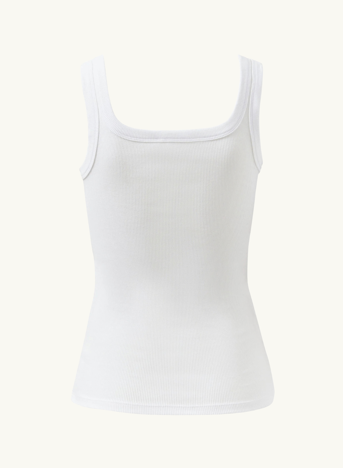 Ceres Life Zaeli Contour Rib Square Neck Tank in White