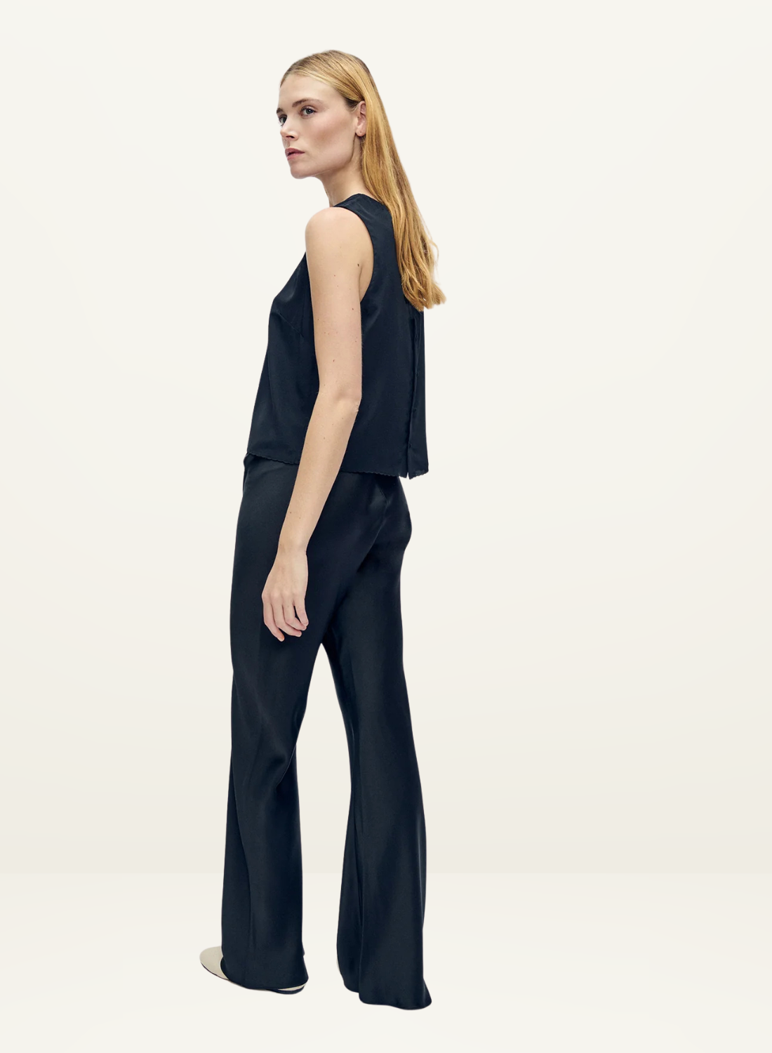 Silk Laundry CDC Bias Cut Pant in Black