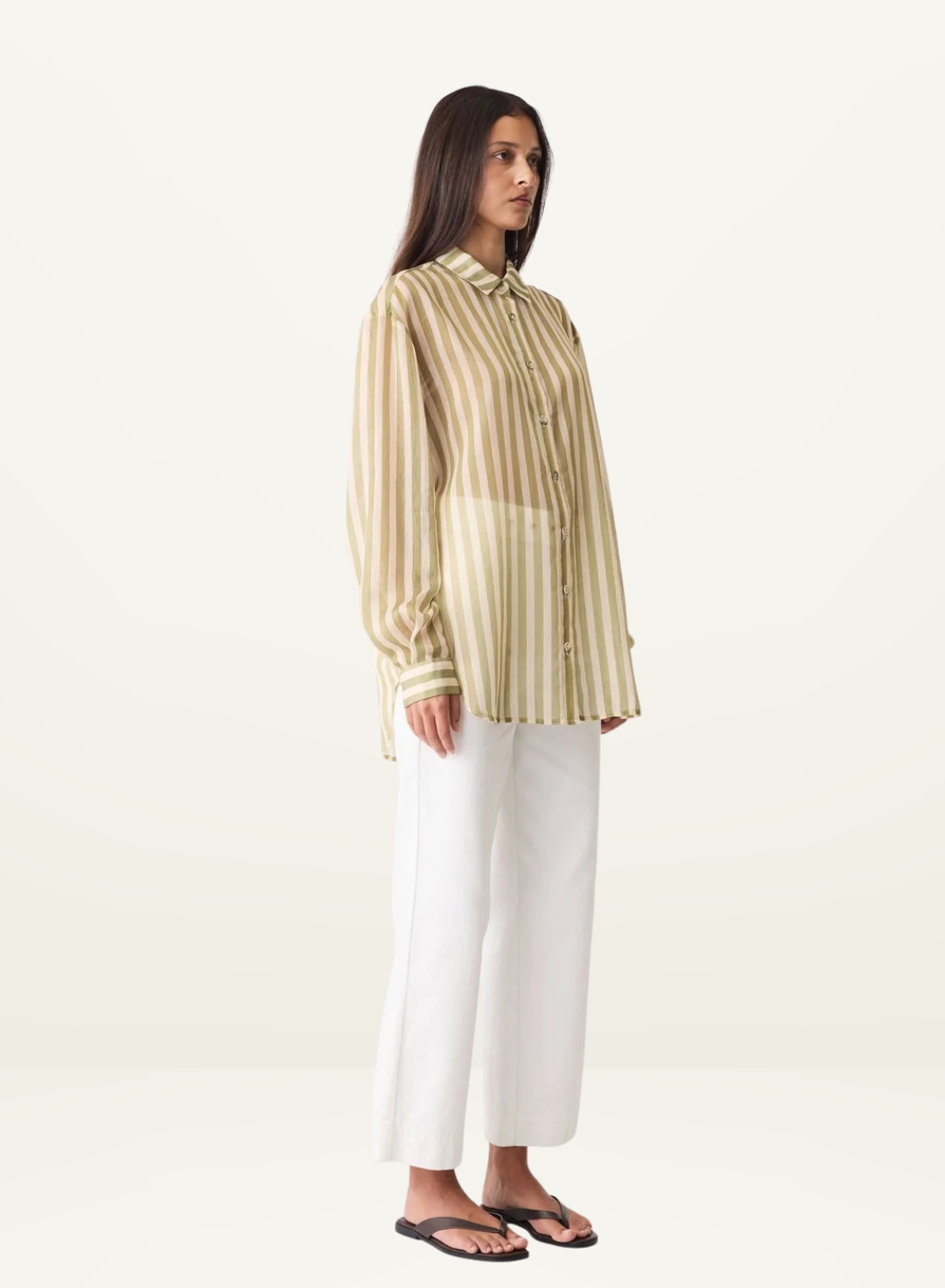 Esmaee Sahara Shirt in Sage Stripe