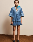 Alemais Jessie Denim Applique Mini Dress