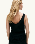 Silk Laundry Jersey Modal Scoop Neck Tank in BLACK