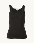 Ceres Life Zaeli Contour Rib Square Neck Tank in Black