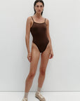 Nagnata Ballet Wool Bodysuit in Bark
