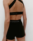 Nagnata Cross Back Wool Bralet in Black