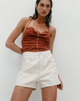 Nagnata Vegetable Dye Bermuda Short in Bone White