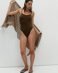 Nagnata Ballet Wool Bodysuit in Bark