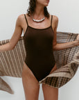 Nagnata Ballet Wool Bodysuit in Bark