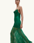 Elle Silk Lace Cowl Maxi Dress EMERALD GREEN Shona Joy-Shona Joy-Frolic Girls