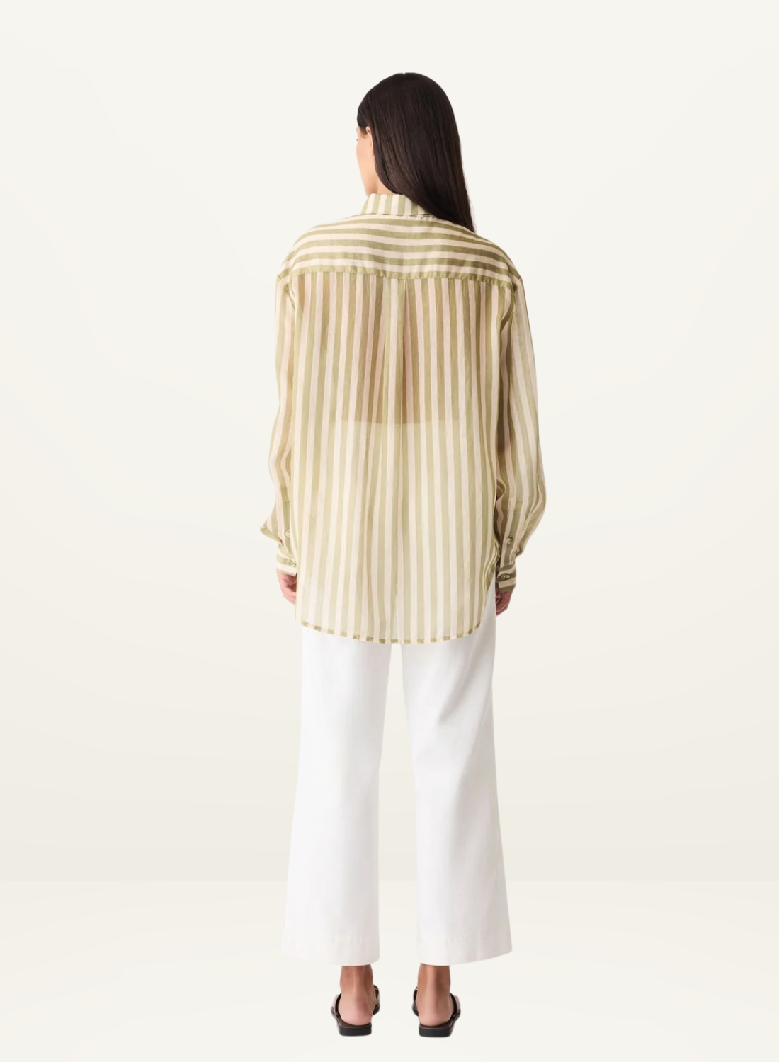 Esmaee Sahara Shirt in Sage Stripe