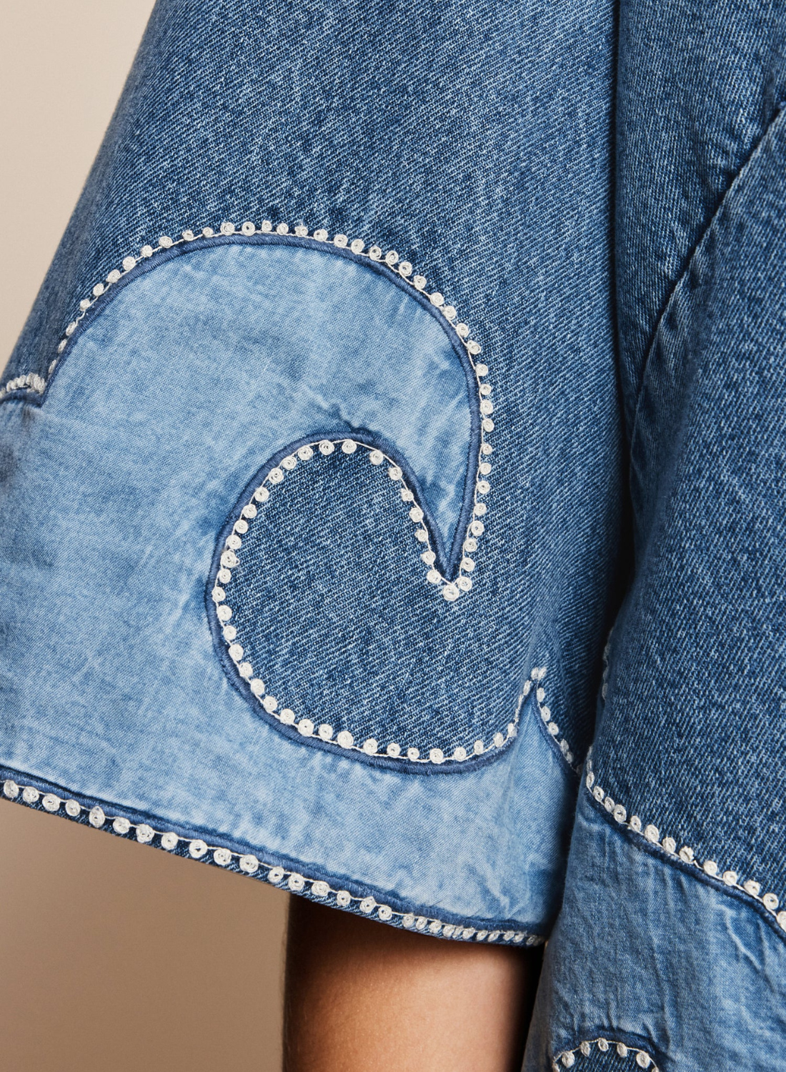 Alemais Jessie Denim Applique Mini Dress