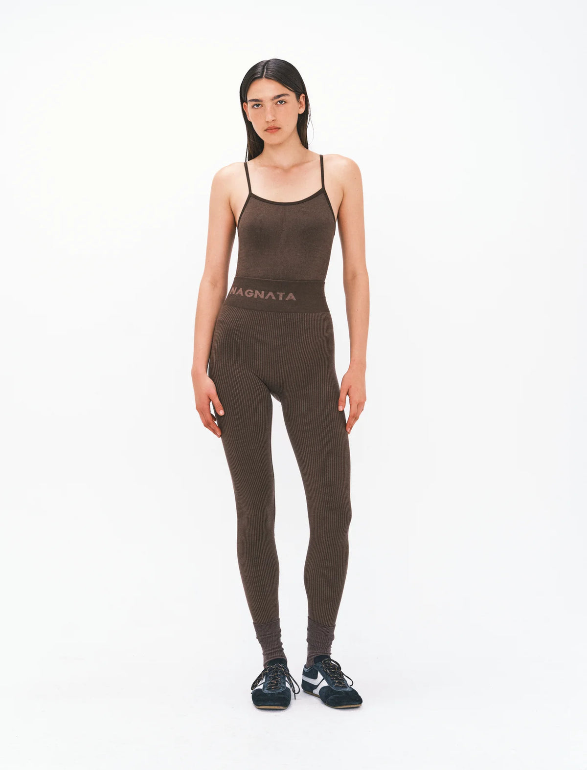 Nagnata Ballet Wool Bodysuit in Bark