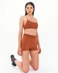Nagnata Textured Ballet Wool Bralet in Clay