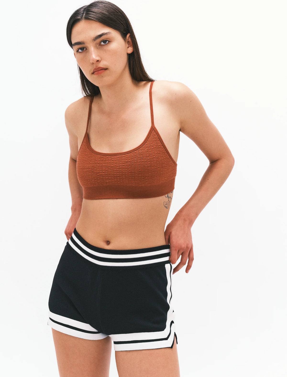 Nagnata Textured Ballet Wool Bralet in Clay