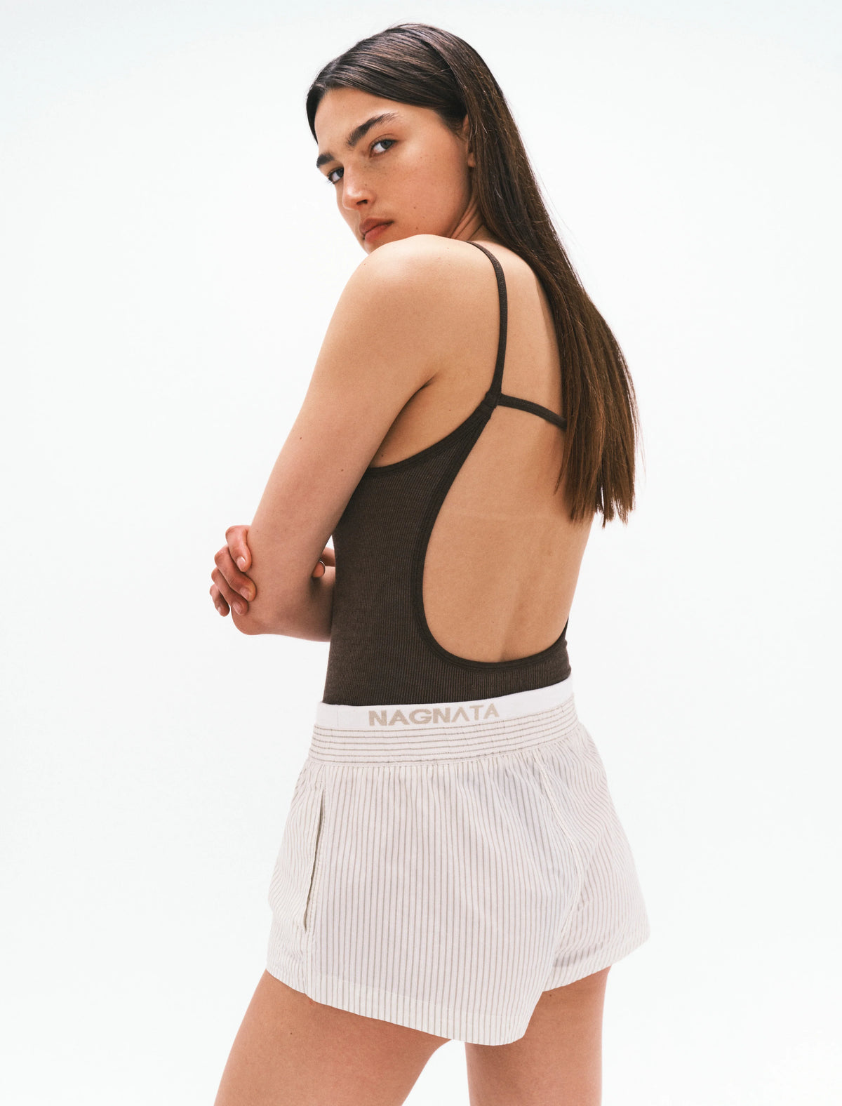 Nagnata Ballet Wool Bodysuit in Bark