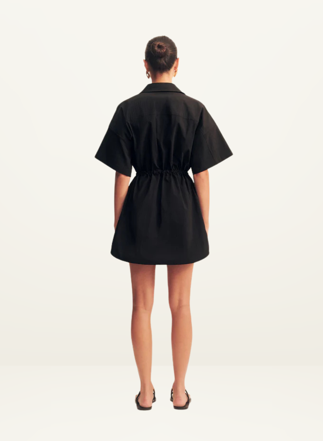 Shona Joy Campbell Short Sleeve Mini Dress in BLACK
