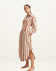 Finn Shirt Dress CIGAR & OPTIC STRIPE Aston Studios-Aston Studios-Frolic Girls