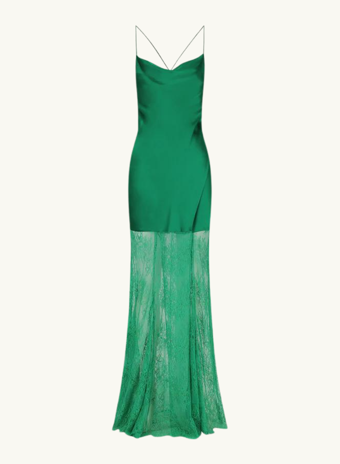 Elle Silk Lace Cowl Maxi Dress EMERALD GREEN Shona Joy-Shona Joy-Frolic Girls