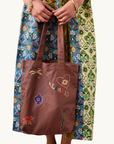 Alemais Maroc Choc Library Tote in Choaolcate