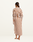 Finn Shirt Dress CIGAR & OPTIC STRIPE Aston Studios-Aston Studios-Frolic Girls