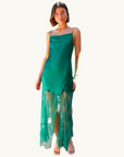 Elle Silk Lace Cowl Maxi Dress EMERALD GREEN Shona Joy-Shona Joy-Frolic Girls