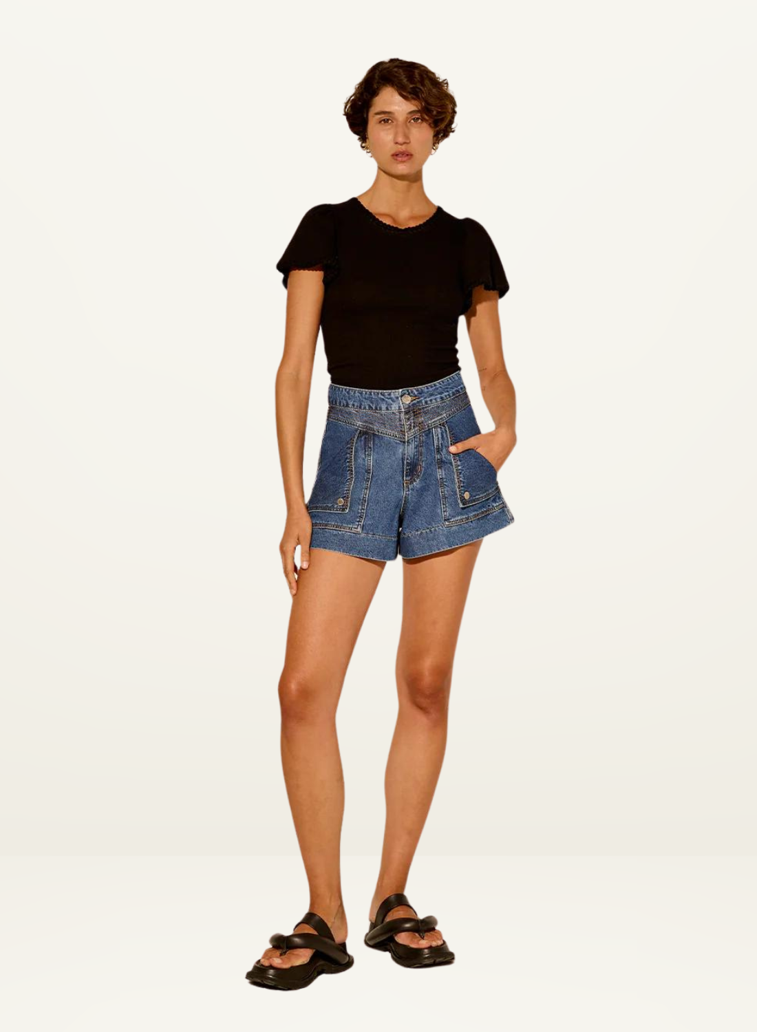 Celene Denim Short in INDIGO Kivari-Kivari-Frolic Girls