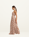 Hazel Dress in CIGAR & OPTIC STRIPE Aston Studios-Aston Studios-Frolic Girls