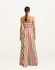 Hazel Dress in CIGAR & OPTIC STRIPE Aston Studios-Aston Studios-Frolic Girls