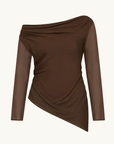 Isabelle Quinn Chloe Off Shoulder Top in Mocha