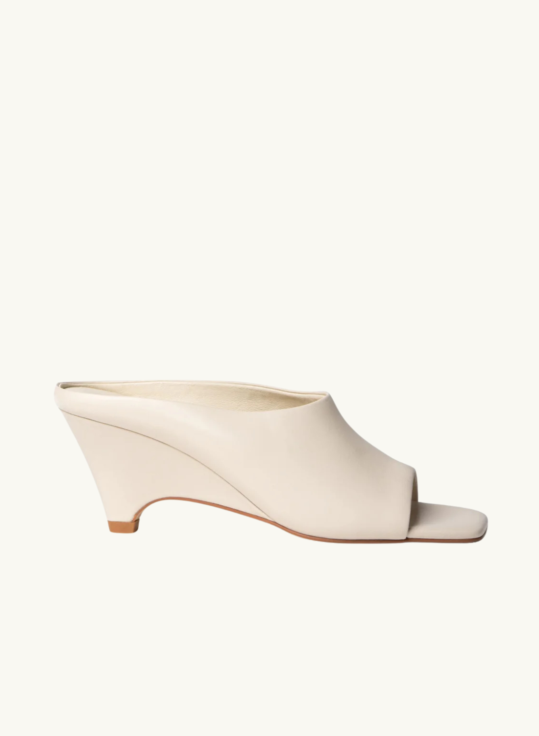 La Tribe Zoe Open Toe Mule in Cream