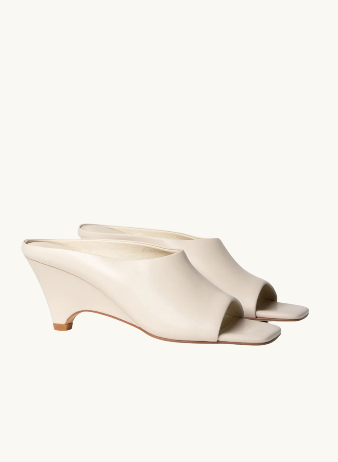 La Tribe Zoe Open Toe Mule in Cream