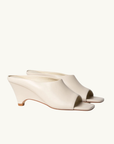 La Tribe Zoe Open Toe Mule in Cream