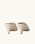 La Tribe Zoe Open Toe Mule in Cream