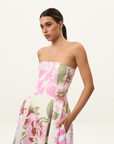 Carrie Strapless Dress in PINK PRINT By Johnny-By Johnny-Frolic Girls