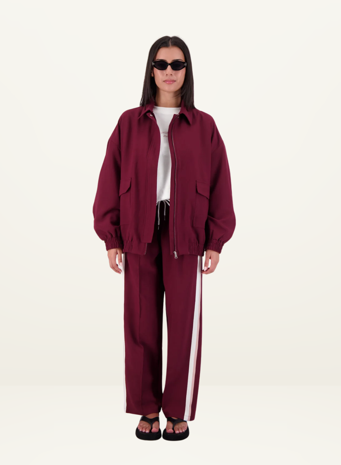 Jasmine Alexa Ischia bomber Jacket in PLUM