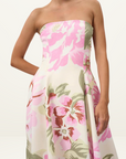 Carrie Strapless Dress in PINK PRINT By Johnny-By Johnny-Frolic Girls