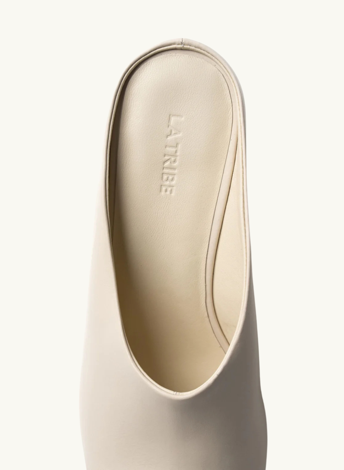 La Tribe Zoe Open Toe Mule in Cream