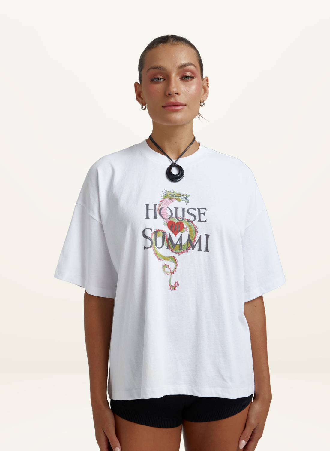 H.O.S DRAGON Band Tee WHITE Summi Summi-Summi Summi-Frolic Girls