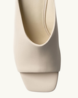 La Tribe Zoe Open Toe Mule in Cream