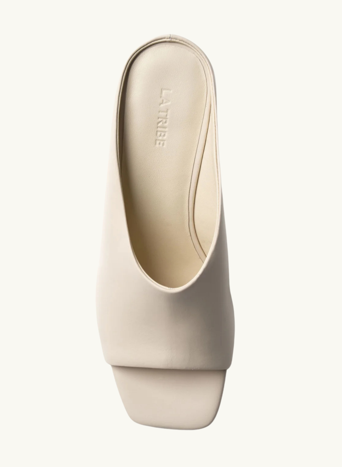 La Tribe Zoe Open Toe Mule in Cream