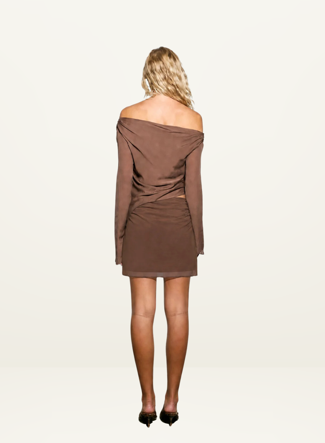Isabelle Quinn Chloe Off Shoulder Top in Mocha
