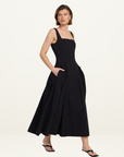 Sovere Reprive Midi Dress in BLACK